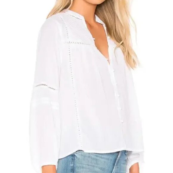 Velvet by Graham & Spencer Tops - Velvet by Graham & Spencer Yadira Poet Blouse white sheer XS